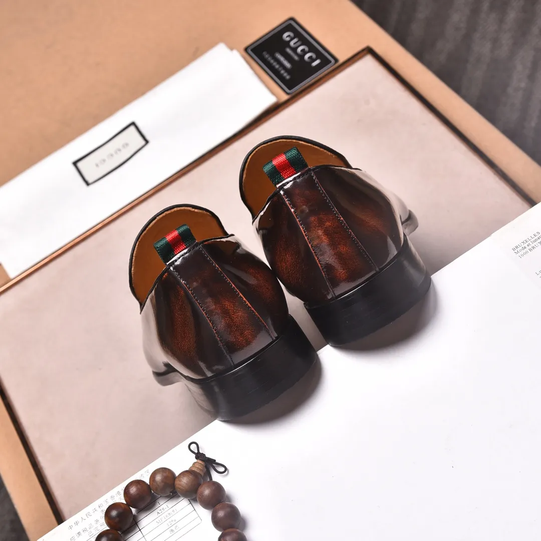 Men's shoes💰540📛📛Original (water-dyed cowhide) Gucci GUCCI official website formal shoes🌀 Italian🇮🇹imported cowhide➕top imported water-dyed cowhide lining💋Finely handmade original bottom, the real thing looks better when photographed in person Standard size 38-44
